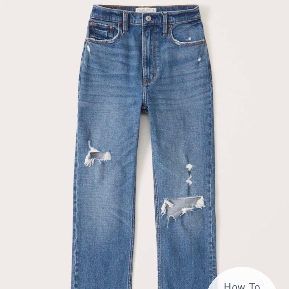 Abercrombie & Fitch Ankle Straight Ultra High-Rise Jeans